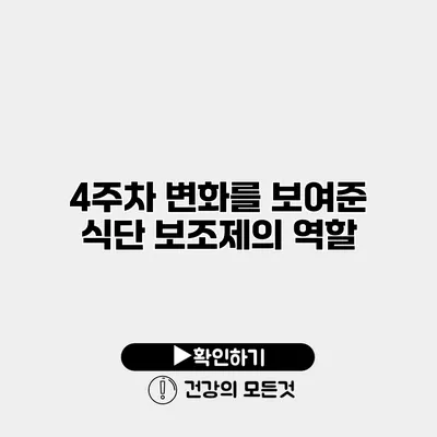 4주차 변화를 보여준 식단 보조제의 역할