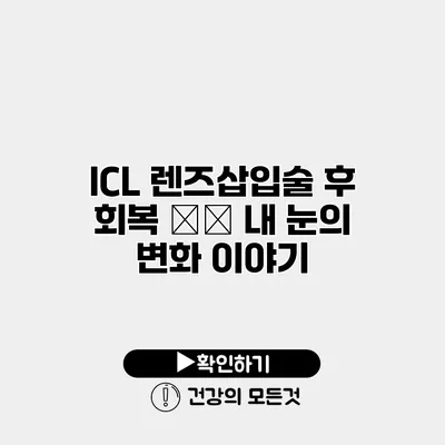 ICL 렌즈삽입술 후 회복 经历 내 눈의 변화 이야기
