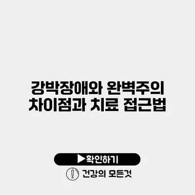 강박장애와 완벽주의 차이점과 치료 접근법