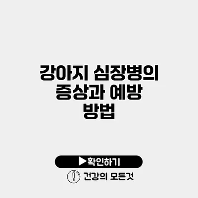 강아지 심장병의 증상과 예방 방법