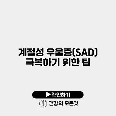 계절성 우울증(SAD) 극복하기 위한 팁