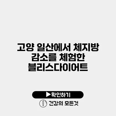 고양 일산에서 체지방 감소를 체험한 블리스다이어트