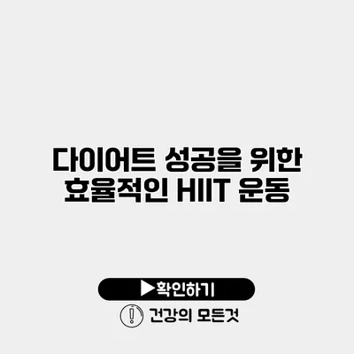 다이어트 성공을 위한 효율적인 HIIT 운동