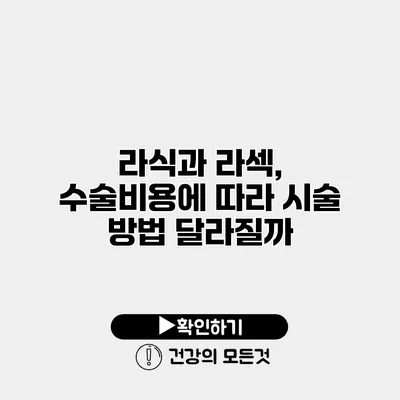 라식과 라섹, 수술비용에 따라 시술 방법 달라질까?
