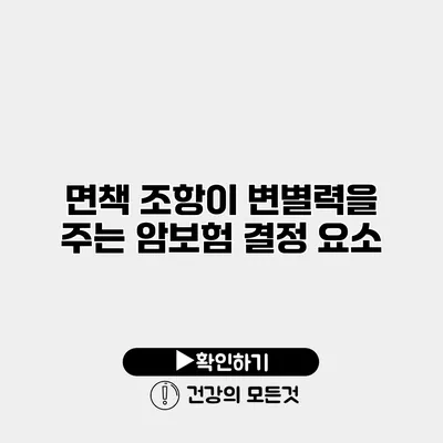 면책 조항이 변별력을 주는 암보험 결정 요소