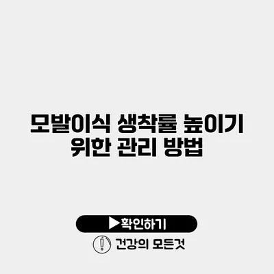 모발이식 생착률 높이기 위한 관리 방법