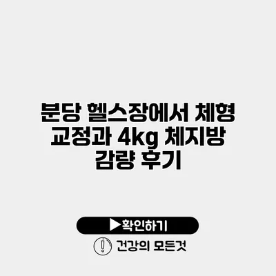 분당 헬스장에서 체형 교정과 4kg 체지방 감량 후기