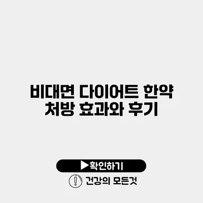 비대면 다이어트 한약 처방 효과와 후기