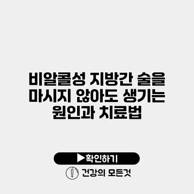 비알콜성 지방간 술을 마시지 않아도 생기는 원인과 치료법