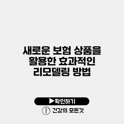 새로운 보험 상품을 활용한 효과적인 리모델링 방법