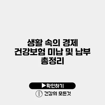 생활 속의 경제 건강보험 미납 및 납부 총정리