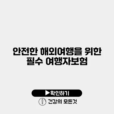 안전한 해외여행을 위한 필수 여행자보험