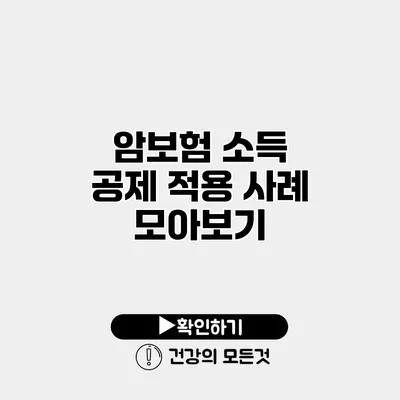 암보험 소득 공제 적용 사례 모아보기