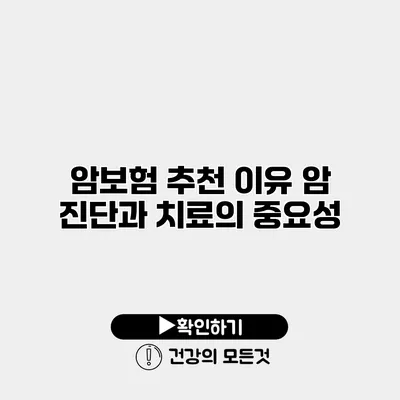 암보험 추천 이유 암 진단과 치료의 중요성