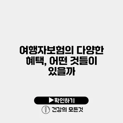 여행자보험의 다양한 혜택, 어떤 것들이 있을까?