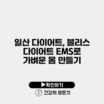 일산 다이어트, 블리스 다이어트 EMS로 가벼운 몸 만들기