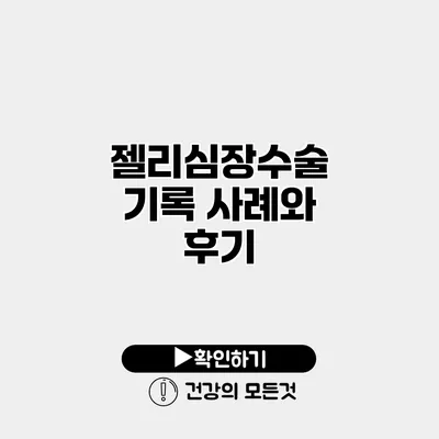 젤리심장수술 기록 사례와 후기