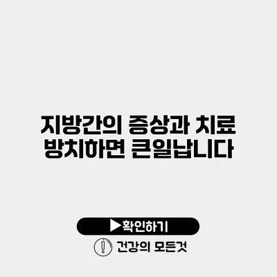 지방간의 증상과 치료 방치하면 큰일납니다