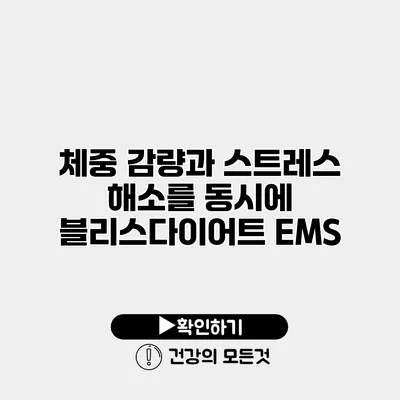 체중 감량과 스트레스 해소를 동시에 블리스다이어트 EMS