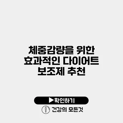 체중감량을 위한 효과적인 다이어트 보조제 추천