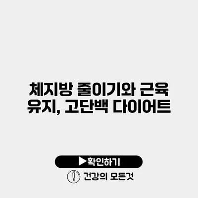 체지방 줄이기와 근육 유지, 고단백 다이어트