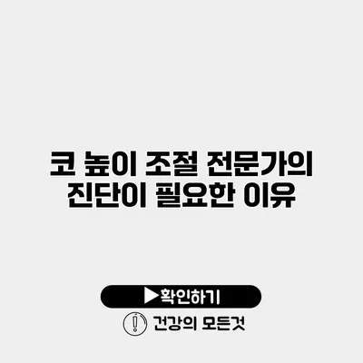 코 높이 조절 전문가의 진단이 필요한 이유
