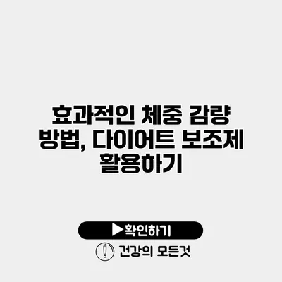 효과적인 체중 감량 방법, 다이어트 보조제 활용하기