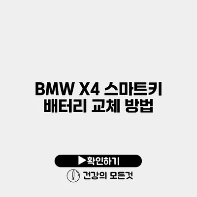 BMW X4 스마트키 배터리 교체 방법