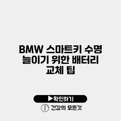 BMW 스마트키 수명 늘이기 위한 배터리 교체 팁