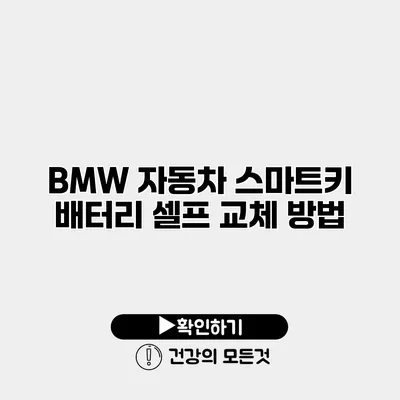 BMW 자동차 스마트키 배터리 셀프 교체 방법
