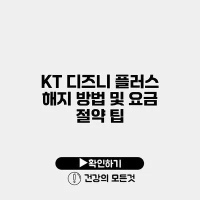 KT 디즈니 플러스 해지 방법 및 요금 절약 팁
