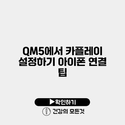 QM5에서 카플레이 설정하기 아이폰 연결 팁