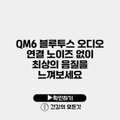 QM6 블루투스 오디오 연결 노이즈 없이 최상의 음질을 느껴보세요