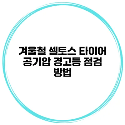 겨울철 셀토스 타이어 공기압 경고등 점검 방법