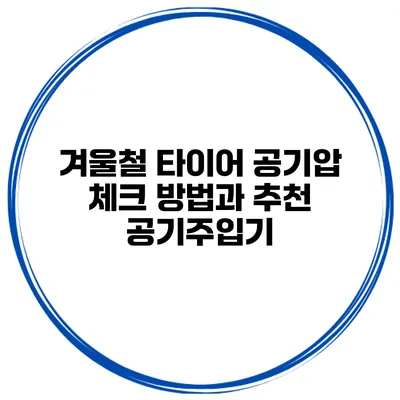 겨울철 타이어 공기압 체크 방법과 추천 공기주입기
