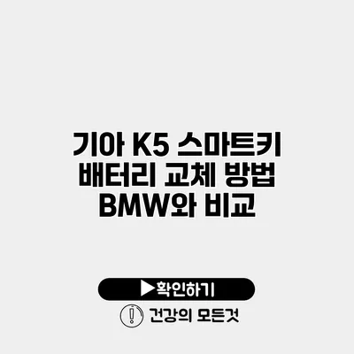 기아 K5 스마트키 배터리 교체 방법 BMW와 비교