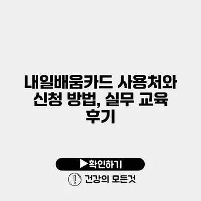 내일배움카드 사용처와 신청 방법, 실무 교육 후기