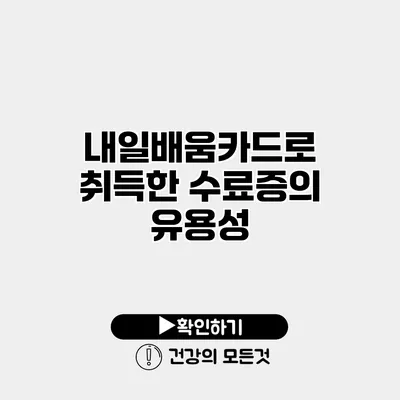 내일배움카드로 취득한 수료증의 유용성