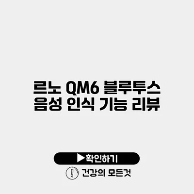 르노 QM6 블루투스 음성 인식 기능 리뷰