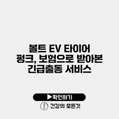 볼트 EV 타이어 펑크, 보험으로 받아본 긴급출동 서비스