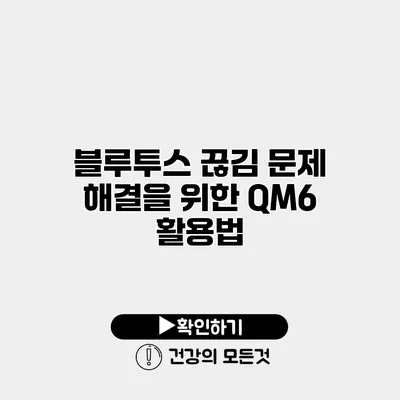 블루투스 끊김 문제 해결을 위한 QM6 활용법