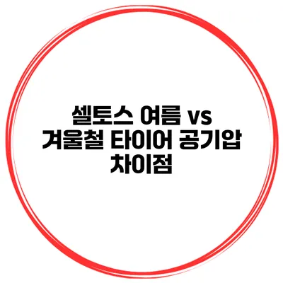 셀토스 여름 vs 겨울철 타이어 공기압 차이점