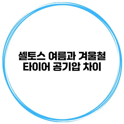 셀토스 여름과 겨울철 타이어 공기압 차이