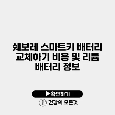 쉐보레 스마트키 배터리 교체하기 비용 및 리튬 배터리 정보