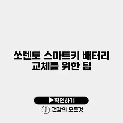 쏘렌토 스마트키 배터리 교체를 위한 팁