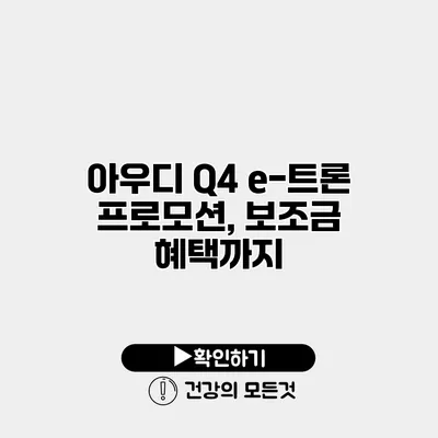아우디 Q4 e-트론 프로모션, 보조금 혜택까지
