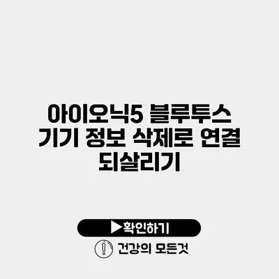 아이오닉5 블루투스 기기 정보 삭제로 연결 되살리기
