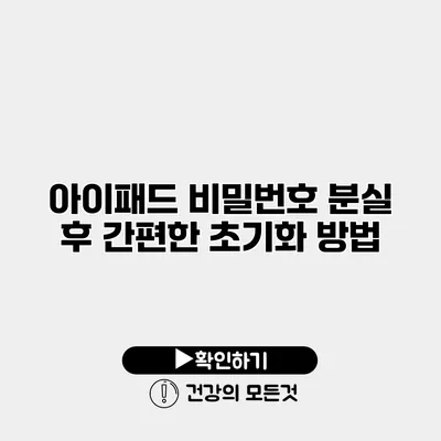 아이패드 비밀번호 분실 후 간편한 초기화 방법