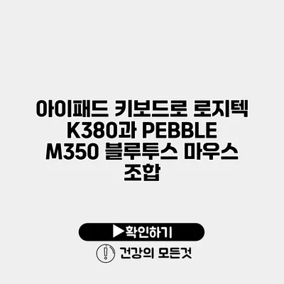 아이패드 키보드로 로지텍 K380과 PEBBLE M350 블루투스 마우스 조합