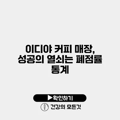 이디야 커피 매장, 성공의 열쇠는 폐점률 통계